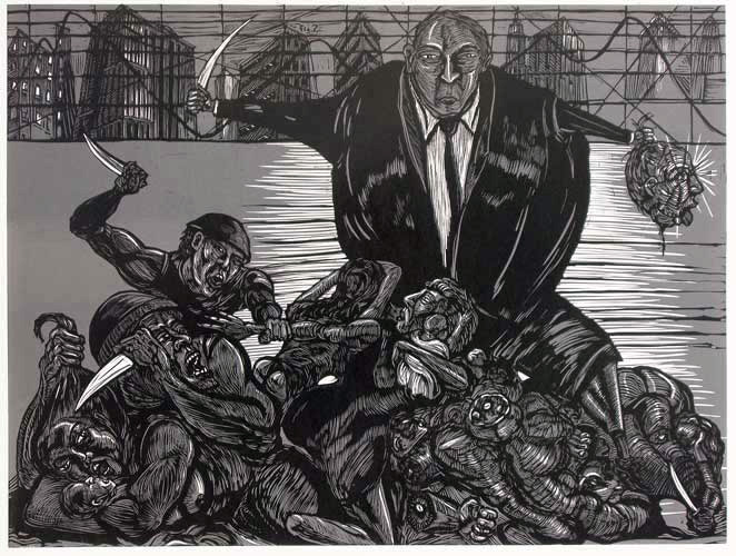 Slaughter of the Innocents, linocut, 18" x 24", 2007 